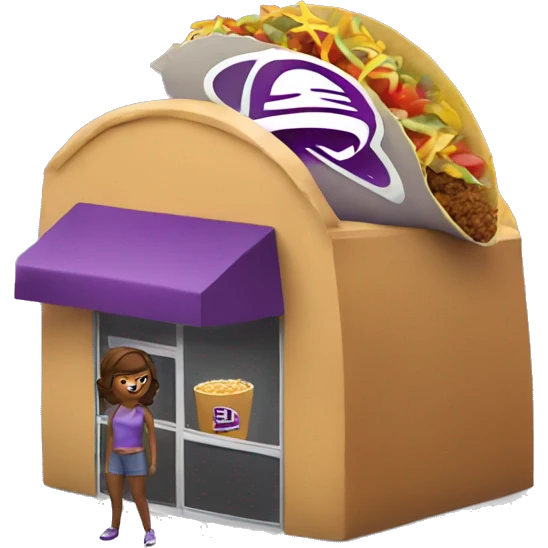 taco bell with girl standing outside emoji