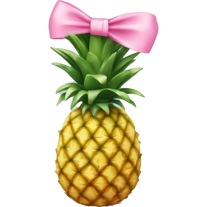 ￼Pineapple with pink bow  emoji