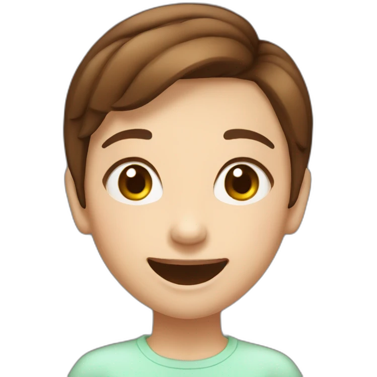 Brown Short hair girl-Oval face-Laugh like Yu Shuxin. emoji