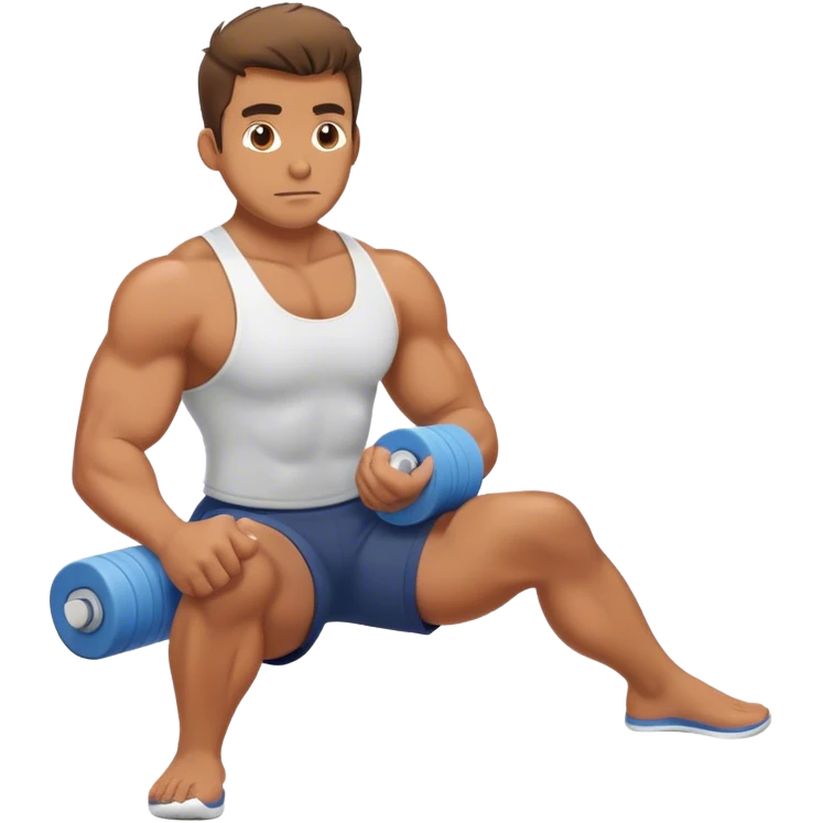 gym guy foam-rolling emoji