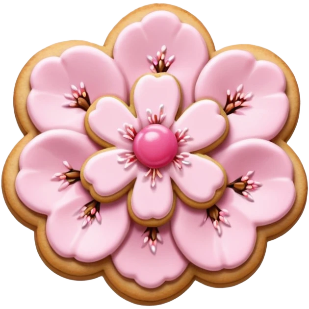 Cherry blossom shaped of a cookie emoji