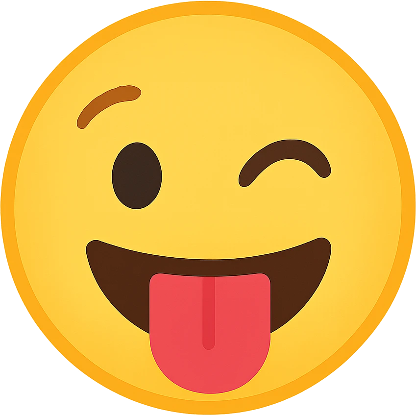 face with tongue out emoji, digital illustration emoji