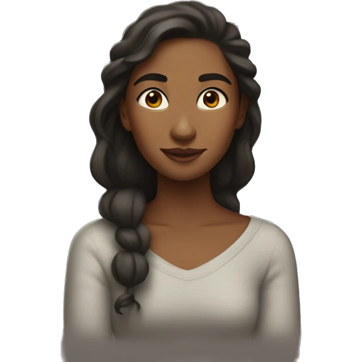 An woman in her 20s affectionately embracing herself emoji