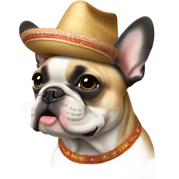French bulldog wearing a sombrero  emoji