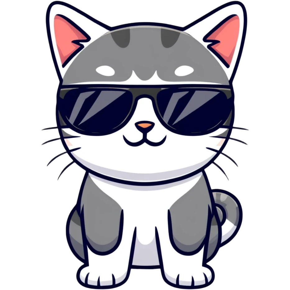 Cat with sunglasses emoji