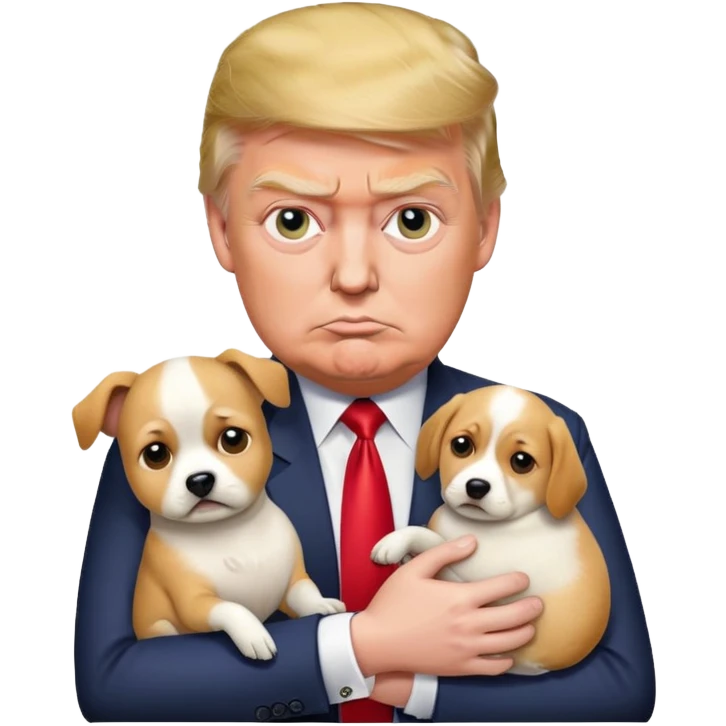 Trump farting on a dog emoji
