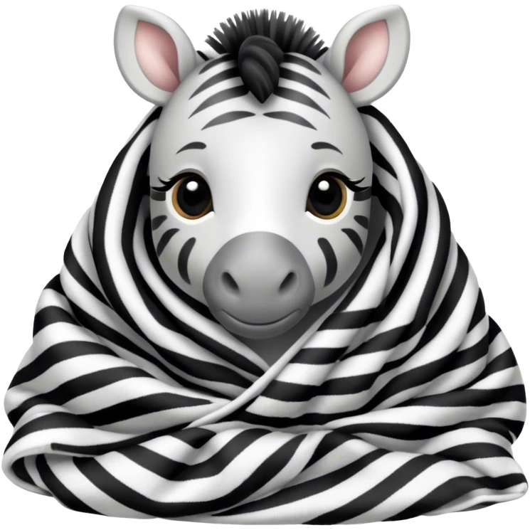 Baby zebra cozy in blanket  emoji