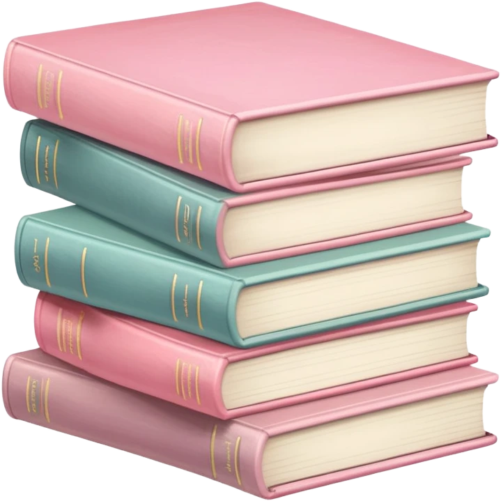 Stack of pastel pink books emoji