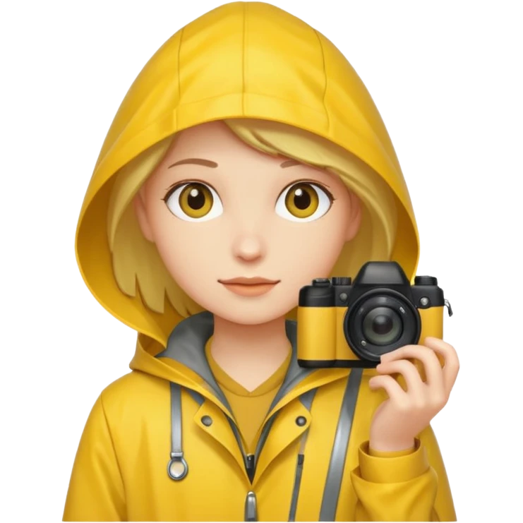 fotographer with rain coat emoji