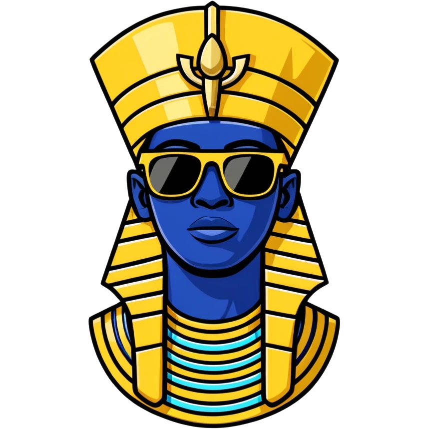 pharaoh with sunglasses and black skin emoji
