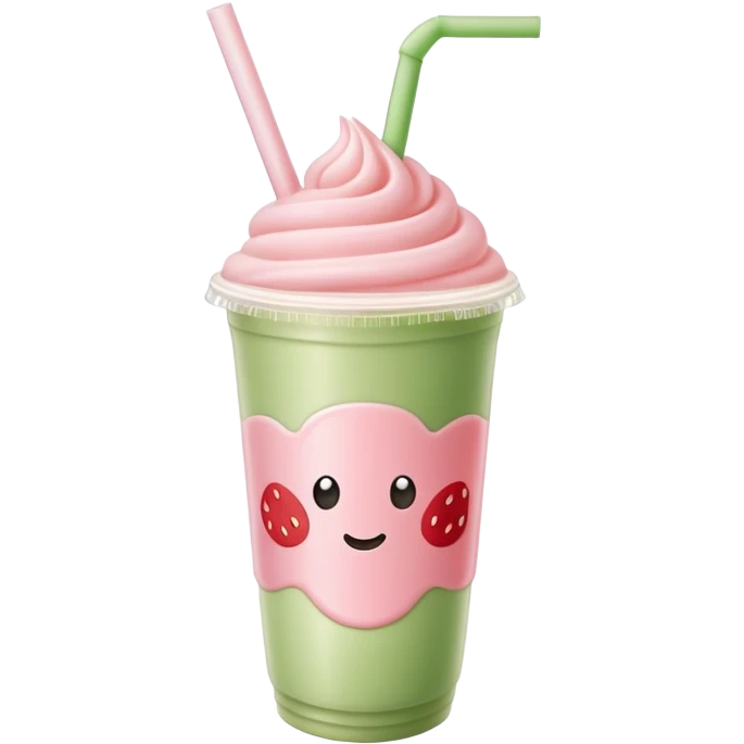 Strawberry matcha milk teab emoji