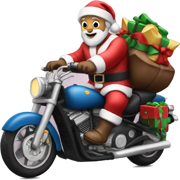 santa on a motorcycle  emoji