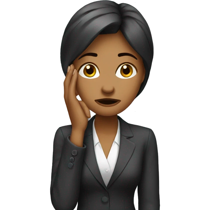 Business woman sad face palm emoji