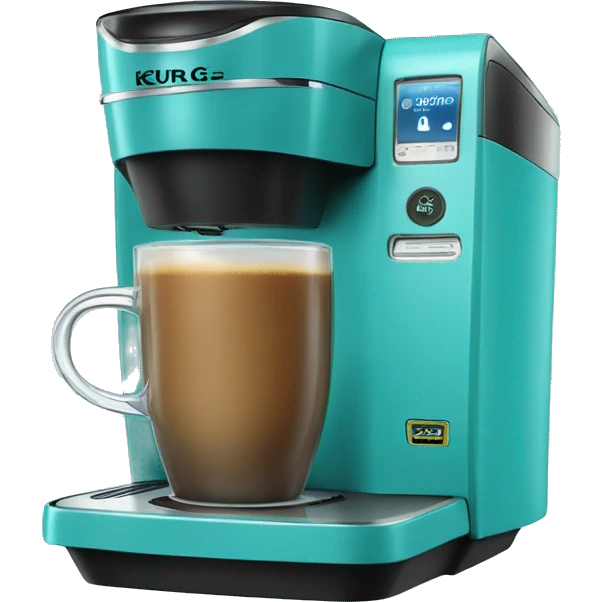 Realistic turquoise keurig coffee machine  emoji