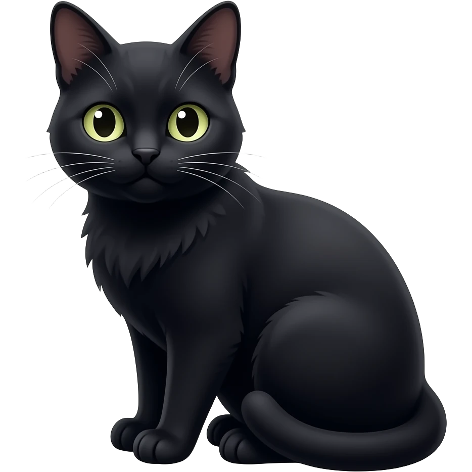 Sitting black cat emoji emoji