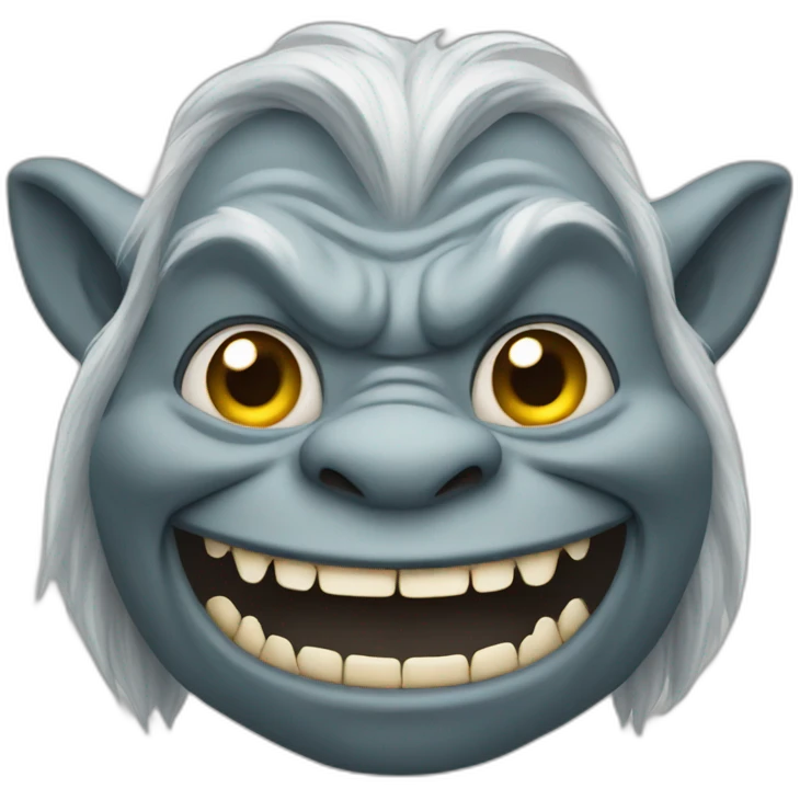 Big gray troll with big teeth emoji