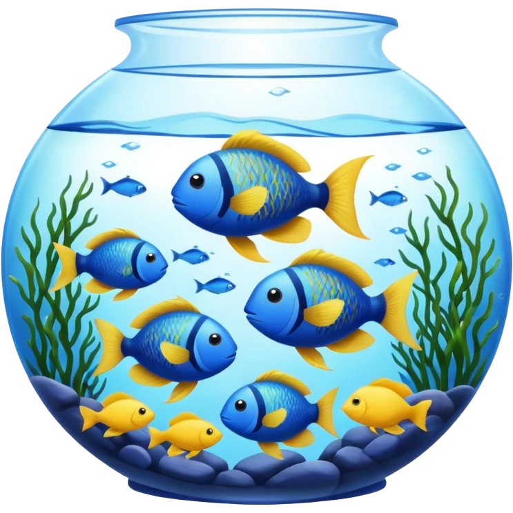 large aquarium with blue and yellow fish  emoji