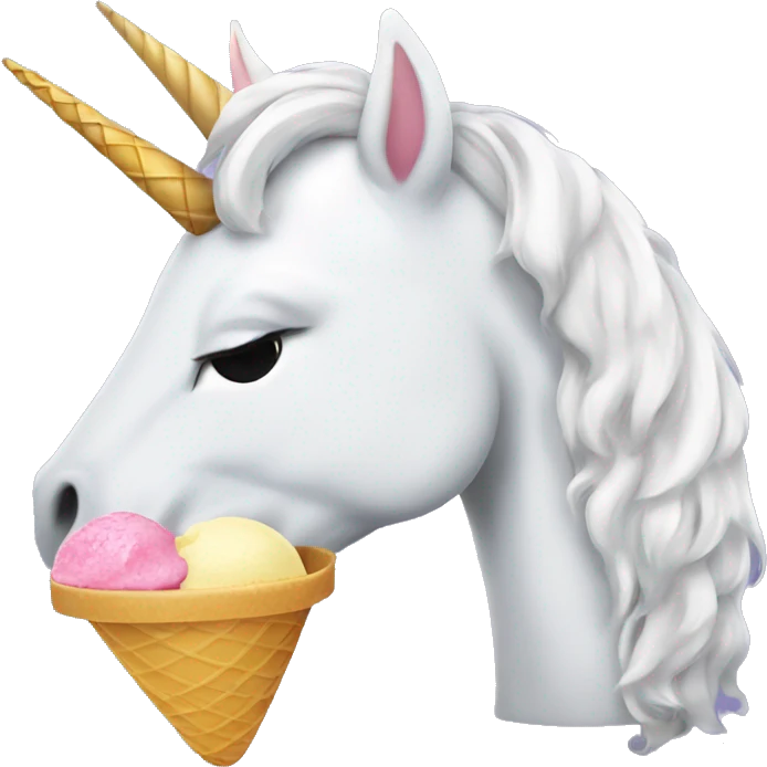 Unicorn eating ice cream emoji