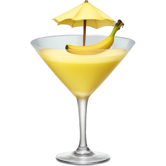 Smiling glass of banana martini emoji