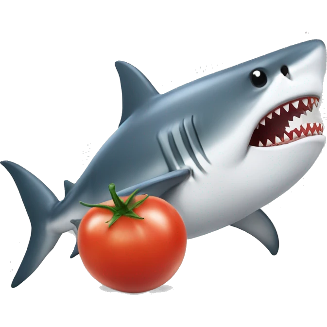 shark eat tomatos emoji