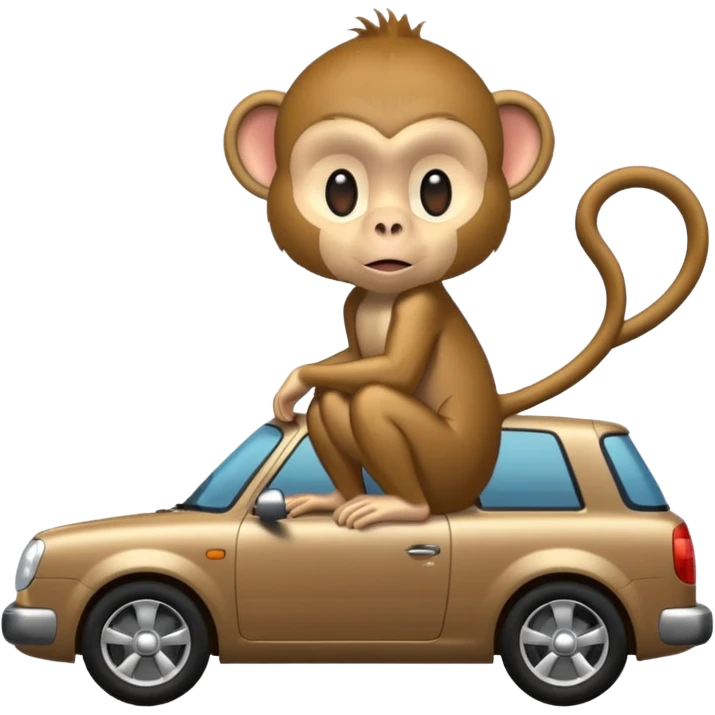 Monkey on a car emoji