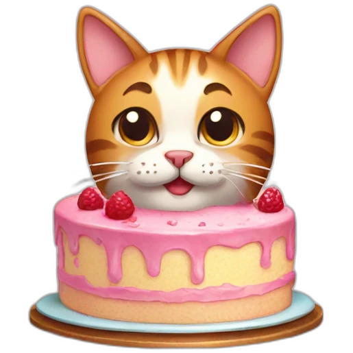 cat with cake emoji