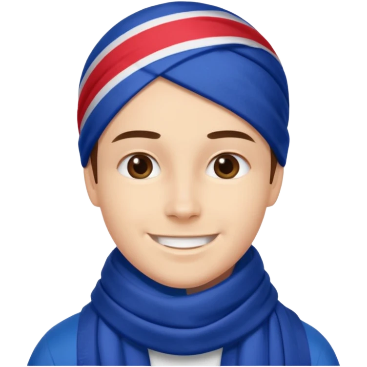 Glasgow rangers fan wearing scarf no head covering emoji