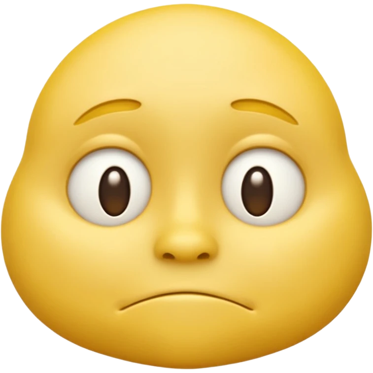 iOS-style 3D classic round yellow emoji face, half-closed droopy eyes, small uneven mouth, and slight head tilt, expressing sleepy and just-woke-up grogginess emoji