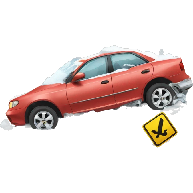 Car wreck in snow emoji
