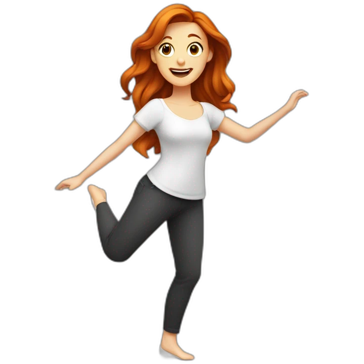 Femme Rousse qui fait de la pôle danse emoji