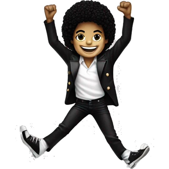 micheal jackson smiing wth his legs in the air  emoji