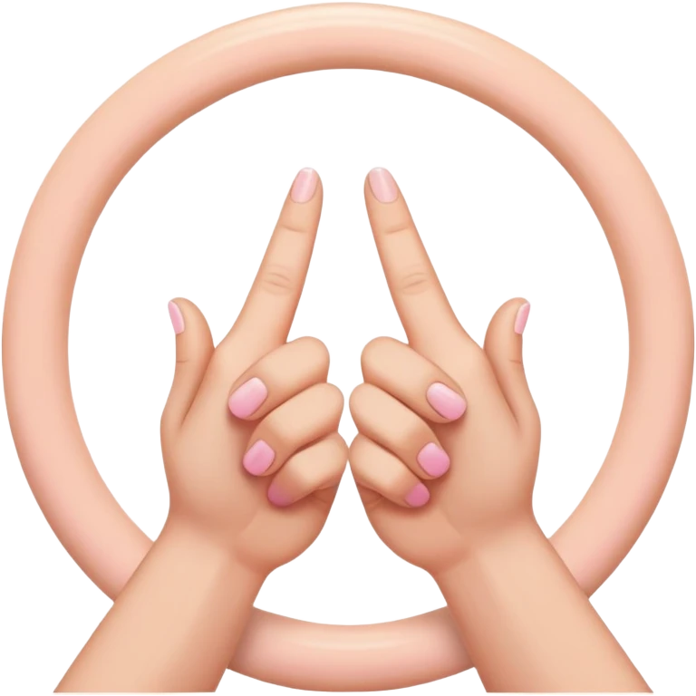 hand gesture with thumb above index finger forming a circle, middle finger and ring finger intertwined, pinky finger slightly spaced out emoji