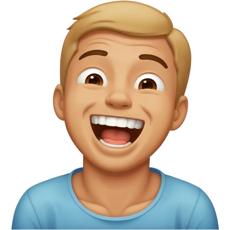 man chocking himself while laughing  emoji