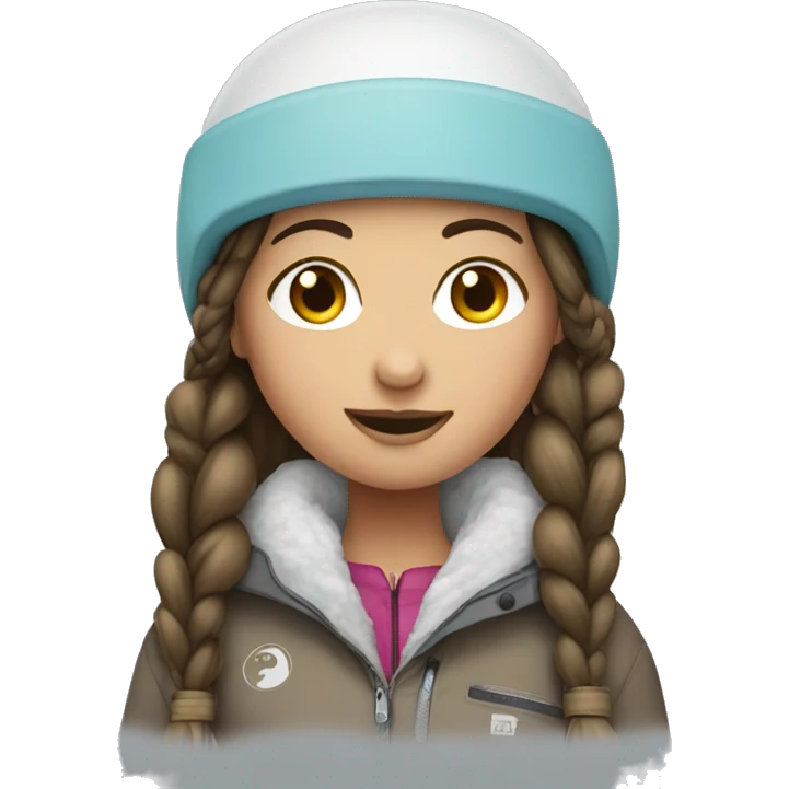 snowboard brunette with pigtails emoji