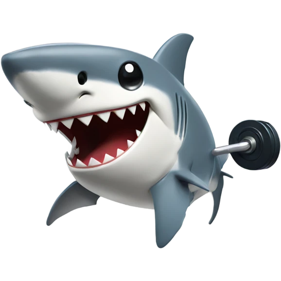 Shark lifting dumbbells  emoji