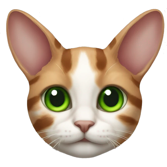 Red-milk cat striped and spotted ears lop-eared eyes green eyes emoji