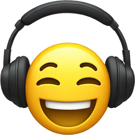 headphones laughing face emoji