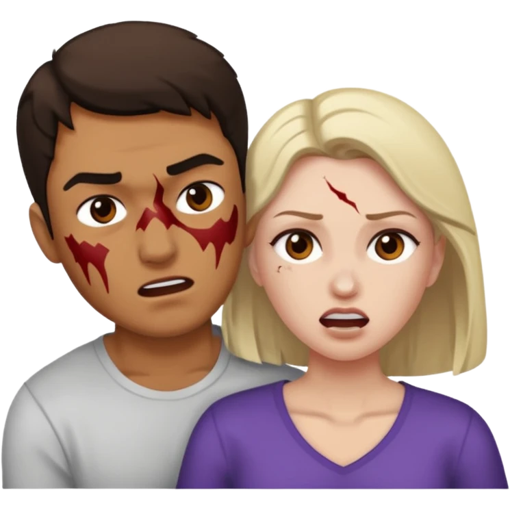 hombre golpeando a mujer emoji