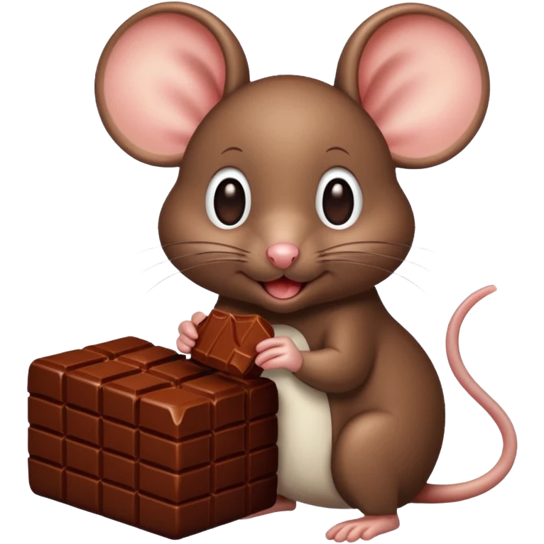 Mouse eating chocolate ￼ emoji