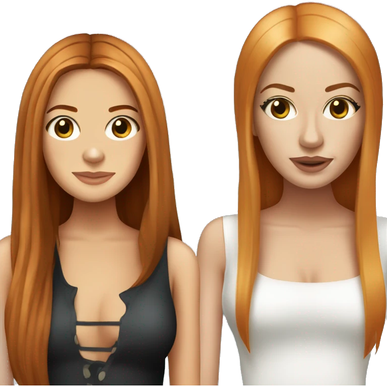Lindsay Lohan with Ginger dark Long straight Hair emoji
