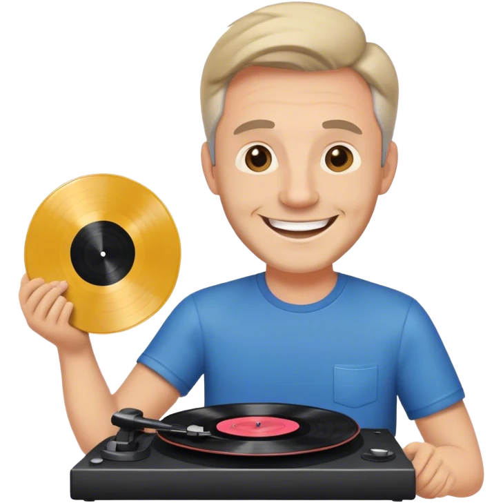 Dad spinning a record emoji