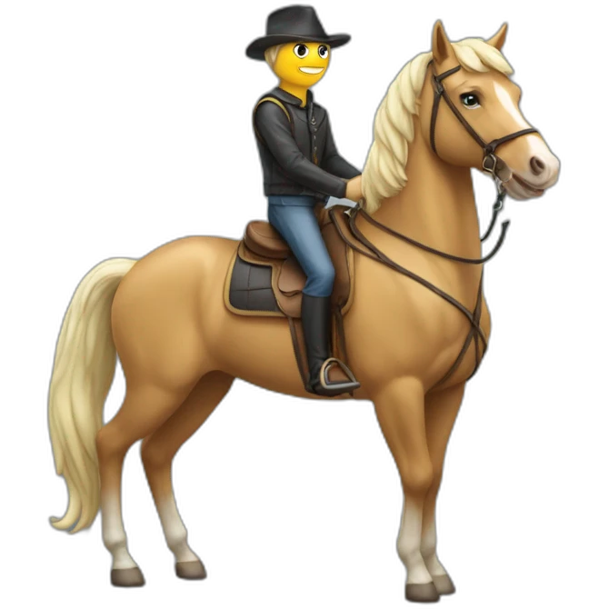 Chat sur un cheval emoji