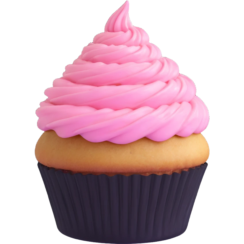 cupcake with pink icing emoji