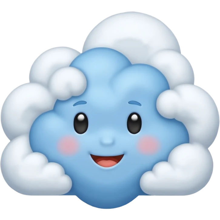 blue cloud, simple and friendly emoji