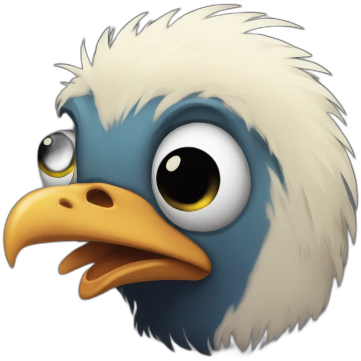 more emo haired chicken black eyes emoji