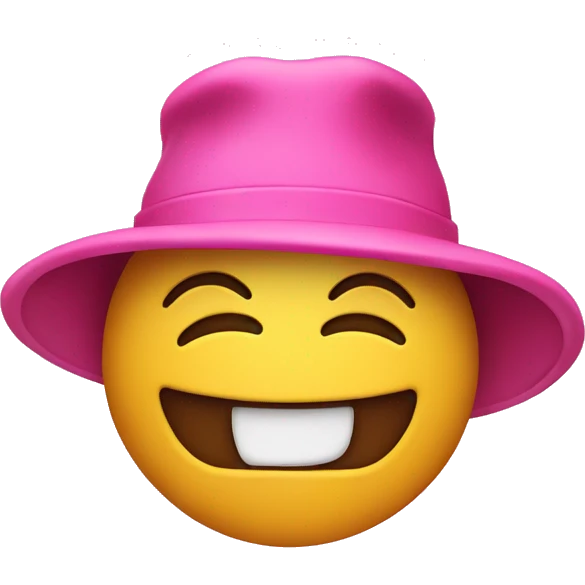 Smiley face with pink hat emoji