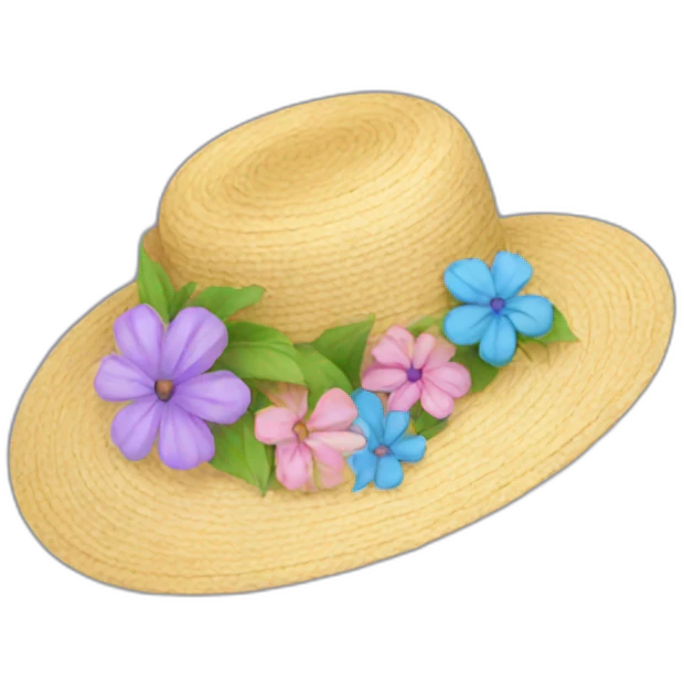 hat flowers emoji