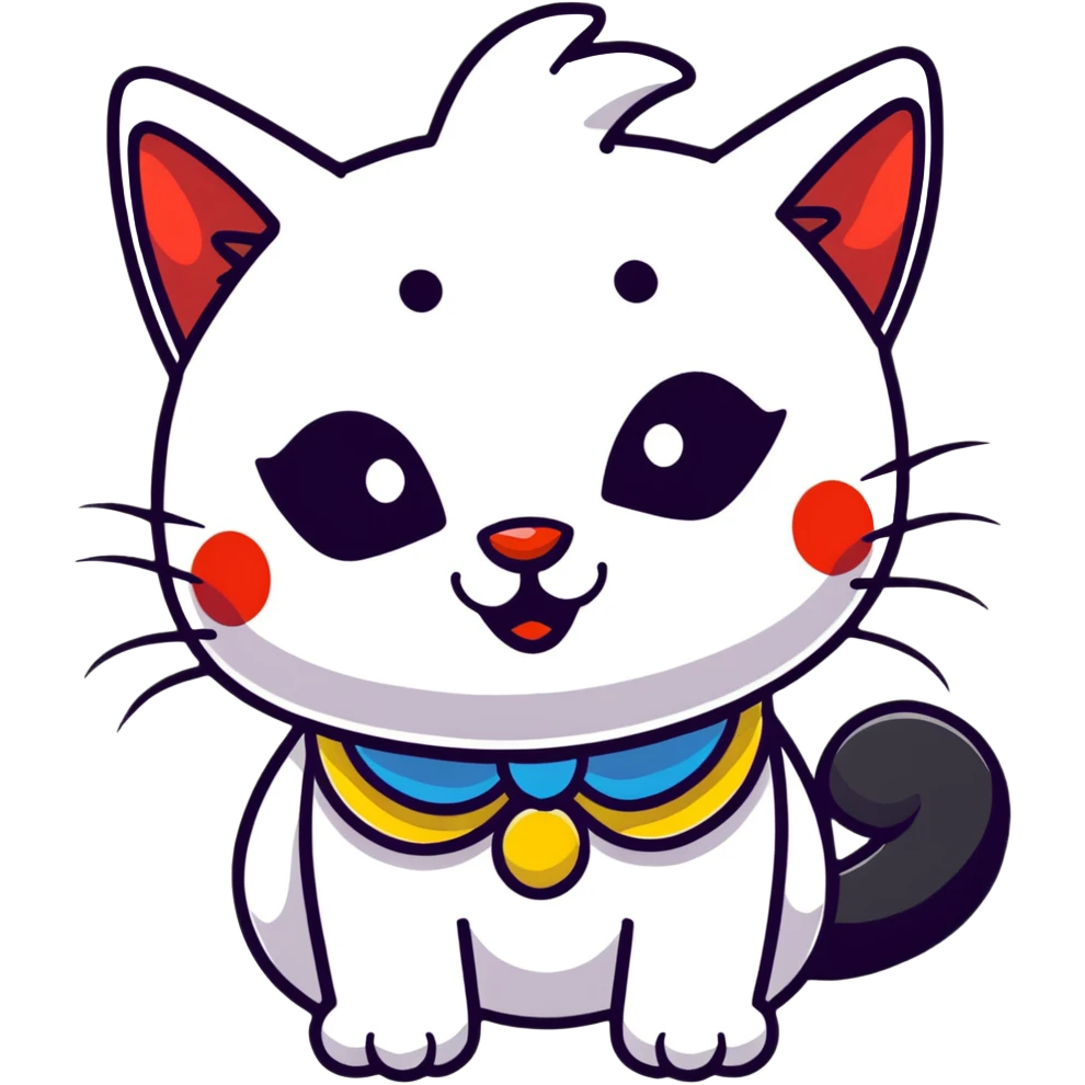Black cat wearing clown makeup on face emoji