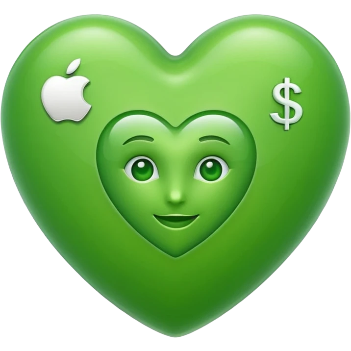 apple emoji heart, with dollar sign emoji