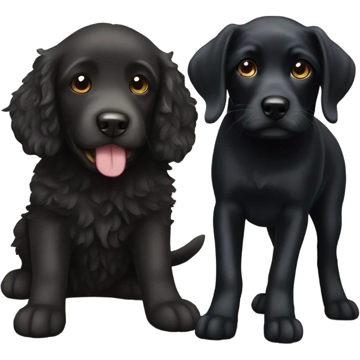 Black lab and Cavapoo emoji